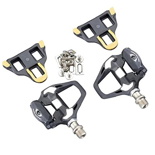 Mountain Bike Pedal : YepYes Road Bike Pedals Shoe Cleats Set Lightweight Self-Locking Clipless Bicycle Pedals Cycling Accessories
