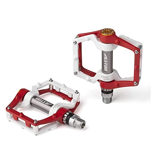 Mountain Bike Pedal : YGLONG Bike Pedals Bike Pedals Sealed Bearing Bicycle Pedals 9 / 16" Aluminum Alloy Road Mountain Bike Cycling Pedals Bicycle Pedals (Color : Red)