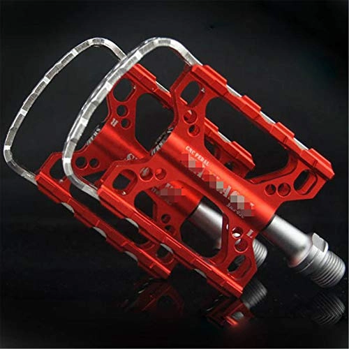 Mountain Bike Pedal : Yhjkvl Bicycle Pedals Aluminum Alloy Bicycle Pedal BikE Mountain Bearing Foot Pedal Fixed Gear Bike Pedal Bike Pedals (Size:91 * 68 * 23mm; Color:Red)
