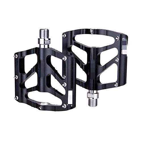 Mountain Bike Pedal : Yhjkvl Bicycle Pedals High Strength Aluminum Alloy Wide Non-slip Bicycle Pedals Mountain Bike Pedals Bike Accessories Bike Pedals (Size:98.3 * 87.7 * 18mm; Color:Black)
