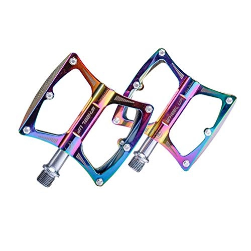 Mountain Bike Pedal : YHX Bicycle pedals, aluminum alloy bearing mountain pedals, non-slip colorful pedal accessories