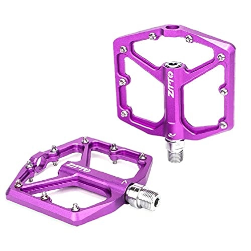 Mountain Bike Pedal : Yililay Bicycle Cycling Bike Pedals, Bicycle pedal non-skid aluminum alloy mountain bike pedal ultra light bearing bicycle pedal purple