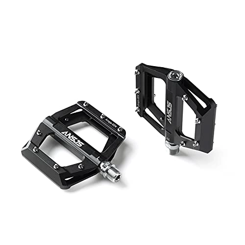 Mountain Bike Pedal : YINHAO Bearings Mountain Bike Pedals Platform Bicycle Flat Alloy Pedals 9 / 16" Pedals Non-Slip Alloy Flat Pedals (Color : A004 Black)
