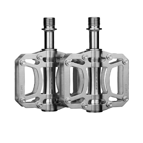 Mountain Bike Pedal : YIWENG 1 Pair Road Mountain Bike Pedals 3 Bearings Bicycle Pedals Ti Alloy Flat Pedals Lightweight Platform Pedal
