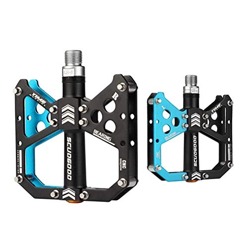 Mountain Bike Pedal : YLOVOW Advanved Bearings Mountain Bike Pedals Platform Bicycle Flat Alloy Pedals 9 / 16" MTB Mountain Bike Pedals Flat Platform Sealed Bearing Axle, Blue