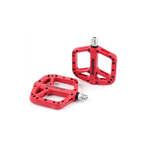 Mountain Bike Pedal : YLOVOW Lightweight Mountain Bike Pedals Nylon Fiber Bicycle Platform Pedals for BMX MTB 9 / 16 Sealed The foot pedal, Red