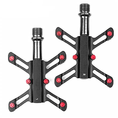 Mountain Bike Pedal : YMBHUO 1 Pair Bicycle Pedal 3 Bearings Aluminum Alloy Ultralight For Road Bike Foldable Bicycle Pedal Cycling Accessories (Color : R50 Black)