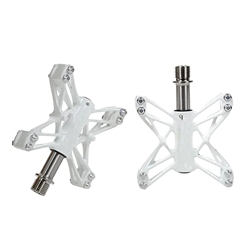 Mountain Bike Pedal : YMBHUO 161g / pair Ultra-light Titanium Axle Bicycle Pedal CNC Mountain Bike Pedals Road MTB 6 bearings Seaded Magnesium Alloy Body BMX (Color : 13 T White)