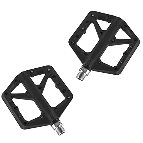 Mountain Bike Pedal : YMBHUO Bike Nylon Cycling Bike Bicycle Pedals Ultralight Seal Bearings Molybdenum Pedals Durable Widen Area Bike MTB Bicycle Part (Color : Black)