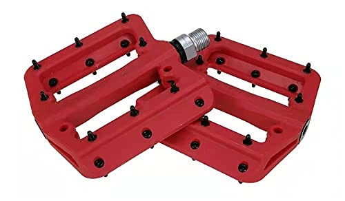 Mountain Bike Pedal : YMBHUO Bike Pedal Bicycle Pedals Sealed Bearing Nylon Anti-slip Cycle Ultralight Cycling Mountain MTB Bike Accessory (Color : PD22 Red)