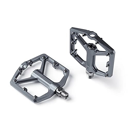 Mountain Bike Pedal : YMBHUO Ultralight Bicycle Pedal Mountain Bike Pedals Platform Bicycle Non-Slip Flat Alloy Pedals 9 / 16" Pedals Bicycle Accessorie (Color : Titanium)