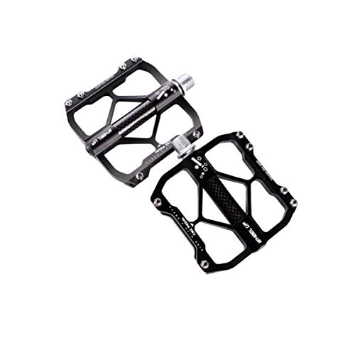 Mountain Bike Pedal : YNuo 3 Bearings Mountain Bike Pedals Platform Bicycle Flat Alloy Pedals 9 / 16" Pedals Non-Slip Alloy Flat Pedals Bicycle accessories for a comfortable ride. (Color : Black)
