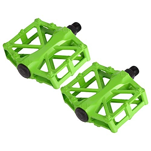 Mountain Bike Pedal : Yosoo Health Gear Aluminium Bike Platform Pedals, Bicycle Cycling Bike Pedals, Anti-skid Cycling Pedals with Wider Big Foot Platform for Road Racing Recreational Cycling(Green)