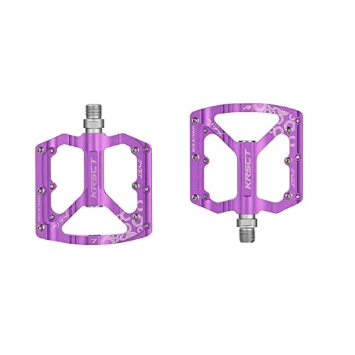 Mountain Bike Pedal : YouLpoet Bike Pedals Mountain Road In-Mold CNC Machined Aluminum Alloy MTB Cycling Cycle Platform Pedal, Purple