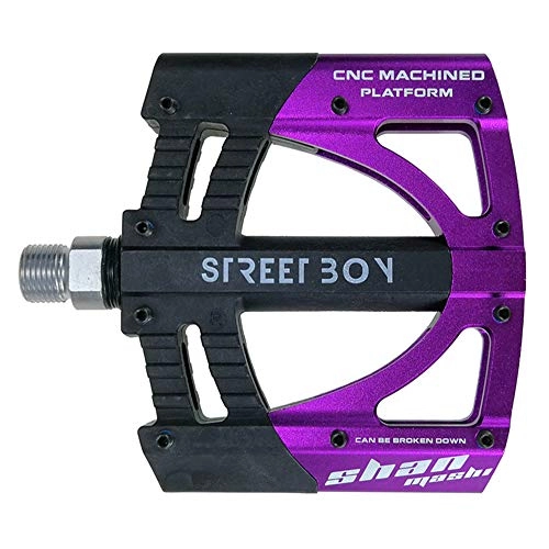 Mountain Bike Pedal : YSHUAI 3 Sealed Bearing Platform Bicycle Pedals Aluminum Alloy Mountain Bike Pedals Road Bike Bicycle Pedals Bicycle Pedals MTB Pedals with 9 / 16 Inch Axle Diameter, Purple