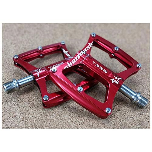 Mountain Bike Pedal : YSHUAI 4 Sealed Bearing Platform Mountain Bike Pedals, Ultralight Aluminum Alloy Bicycle Pedals, Great Grip Road Bike Bicycle Pedals, 9 / 16 Inches Mountain Bikes Pedals, Bicycle Pedals, Red