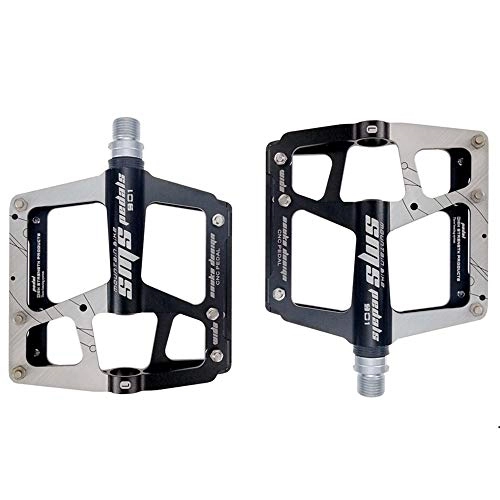 Mountain Bike Pedal : YSHUAI Mountain Bikes Bicycle Pedals Trekking, Ultralight Bicycle Pedals Metal Aluminum Alloy Pedals 3 Sealed, Bicycle Accessories for Mountain Bikes, Racing Bikes, City Bikes Compatible, Black