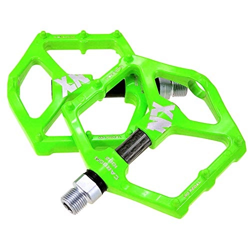 Mountain Bike Pedal : YSHUAI Mountain Bikes Bicycle Pedals Trekking, Ultralight Bicycle Pedals Metal, Magnesium Alloy Pedals, 3 Sealed Carbon Fiber Bearings for Mountain Bikes, Racing Bikes, City Bikes Compatible, Green