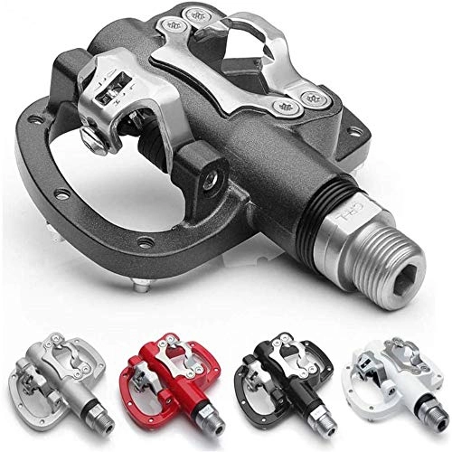 Mountain Bike Pedal : YSHUAI MTB Mountain Road Bike Clicking Pedals with Clamps SPD Compatible Bicycle Aluminium Alloy Self Locking Pedal, White