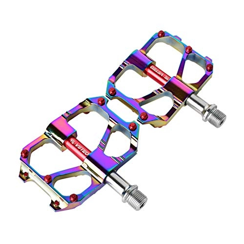 Mountain Bike Pedal : YTO Mountain bike pedals, electroplating color pedals, road bike folding bike pedals, accessories 260g