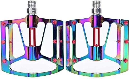 Mountain Bike Pedal : ytrew Bike Pedals, Mountain Bike Pedals, Road Bicycle Pedals Ultra Lightweight, Strong Colorful Screw Thread Spindle Aluminium Alloy, Bike Hybrid Pedals for 9 / 16 inch