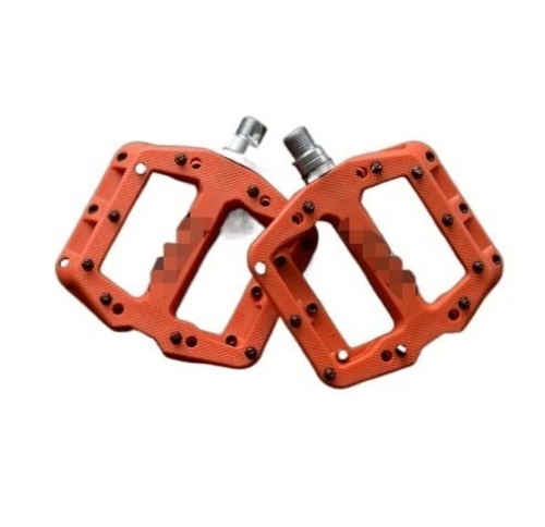 Mountain Bike Pedal : YUAILI store Fit For Flat Bike Pedals MTB Road 3 Sealed Bearings Bicycle Pedals Mountain Pedals Wide Platform Bicicleta Accessories (Color : Orange)