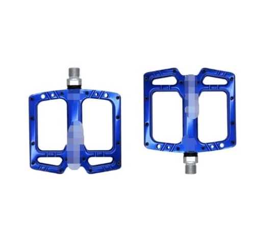 Mountain Bike Pedal : YUAILI store Fit For Mountain Bike Pedal Seal 3 Bearing Polished Hollow Non-slip Flat Feet Mtb Bicycle Pedals Riding Equipment Parts (Color : Blue)