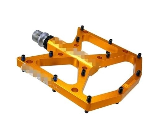 Mountain Bike Pedal : YUAILI store Fit For New Ultralight Bicycle Pedals Part Anti-slip Aluminum Body Road MTB Flat Foot Cycling Sealed 3 Bearing Mountain Bike Pedal (Color : Yellow)