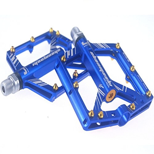 Mountain Bike Pedal : YUMUYMEY Mountain Bike Pedal Wide 8 Bearing Pedal Aluminum Road Bike Pedal Fixed Gear Bicycle Pedal (Color : Blue)