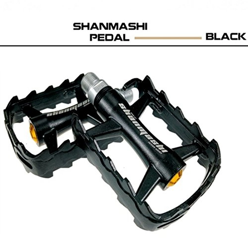 Mountain Bike Pedal : YUMUYMEY Ultra-light bearing bicycle pedals aluminum alloy non-slip mountain bike pedal folding dead fly Palin pedal (Color : Black)