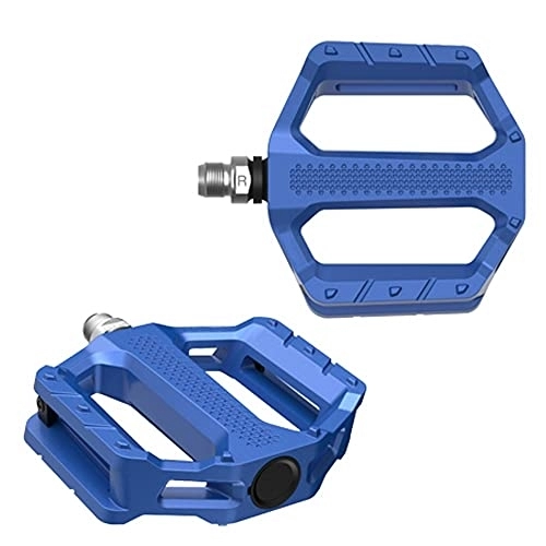 Mountain Bike Pedal : YUN Mountain Bike Pedals MTB Bicycle Flat Pedals, Mountain Bike Pedal with Removable Anti-Skid Nails Lightweight Road Cycling Bicycle Pedals (Color : Blue)