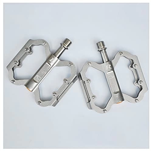 Mountain Bike Pedal : YUN Mountain Bike Pedals MTB Bicycle Flat Pedals, Mountain Bike Pedal with Removable Anti-Skid Nails Lightweight Road Cycling Bicycle Pedals (Color : Silver)