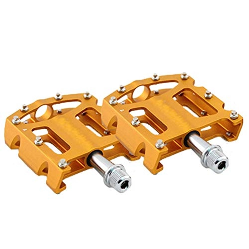 Mountain Bike Pedal : YUYAXPB Mountain Bike Pedals, Aluminum Alloy Antiskid Durable Bicycle Cycling Pedals, Strong Bicycle Pedals for BMX MTB Road Bicycle, Yellow