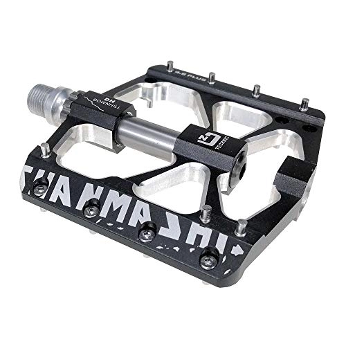 Mountain Bike Pedal : YuYzHanG Bicycle Pedal Mountain Bike Pedals 1 Pair Aluminum Alloy Antiskid Durable Bike Pedals Surface For Road BMX MTB Bike Non-slip Flat Pedal (Color : Black)