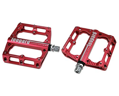 Mountain Bike Pedal : Yuzhijie Mountain bike flatbed wide pedal bicycle pedal aluminum alloy lightweight pedal comfortable, Red