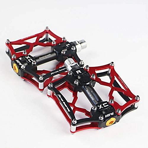 Mountain Bike Pedal : YYD Bicycle pedals - mountain bike pedals, non-slip pedal riding gear accessories, safer pedals, Red