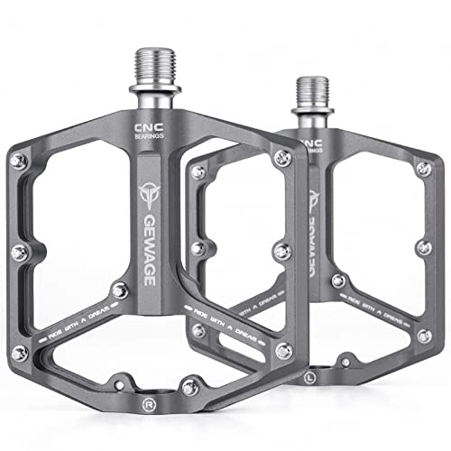 Mountain Bike Pedal : YYID Mountain Bike Pedal | Aluminum Alloy Bicycle Wide Platform Flat Pedals, Non-Slip Lightweight Bicycle Platform Pedals, With Universal Screw Port