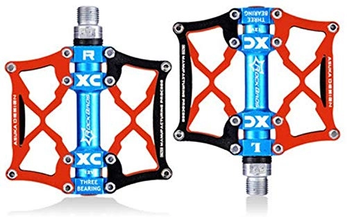 Mountain Bike Pedal : YZ Bike Pedal, Mountain Bike Pedal, Ultra-Light Aluminum Alloy Bicycle Pedal Bearing Palin Suitable for Mountain Bike Road Vehicles Folding Etc, Red