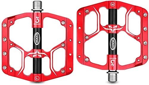 Mountain Bike Pedal : YZ Bike Pedal, Pedal, Aluminum Alloy Pedals Three Palin Pedal Riding Supplies Riding Pedal Suitable for Mountain Bike Road Vehicles Folding Etc, Red