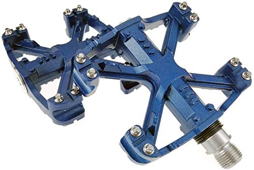 Mountain Bike Pedal : YZ Pedal, Bicycle Pedals, Aluminum Alloy Wide Bearing Foot Scorpion Universal Non-Slip Mountain Bike Pedal Riding Spare Parts, Blue