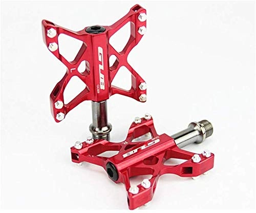 Mountain Bike Pedal : YZ Pedal, Mountain Bike Palin Pedal, Aluminum Alloy Ultra Light Non-Slip Chrome Molybdenum Steel Shaft Pedal Pedal Riding Spare Parts, Red