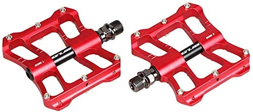 Mountain Bike Pedal : YZ Pedal, Mountain Bike Pedal, Palin Bearing Aluminum Alloy Ultra Light Road Bike Pedal Folding Bicycle Pedal Riding Spare Parts, Red