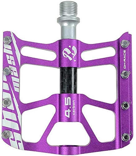 Mountain Bike Pedal : YZ Pedal, Mountain Bike Pedals, Carbon Fiber Tube Three-Bearing Pedals Lightweight Aluminum Alloy Road Bicycle Pedals Riding Accessories, Purple