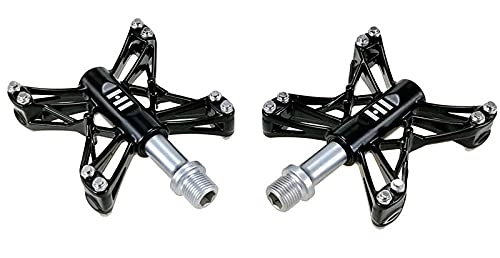 Mountain Bike Pedal : YZGSBBX Bicycle bearing pedal magnesium alloy X shaped ultralight mountain bike sealed bearing pedal Pedals (Color : Black)