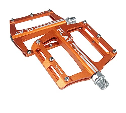 Mountain Bike Pedal : YZGSBBX Bicycle pedal aluminum alloy lightweight road bike mountain bike accessories Pedals (Color : ORANGE)