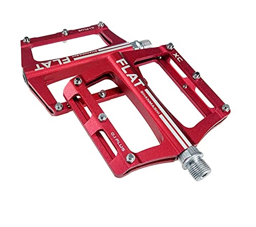 Mountain Bike Pedal : YZGSBBX Bicycle pedal aluminum alloy lightweight road bike mountain bike accessories Pedals (Color : RED)