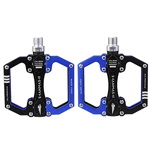 Mountain Bike Pedal : YZGSBBX Bicycle pedal aluminum alloy mountain bike road bike riding accessories non slip pedal Pedals (Color : BLUE)