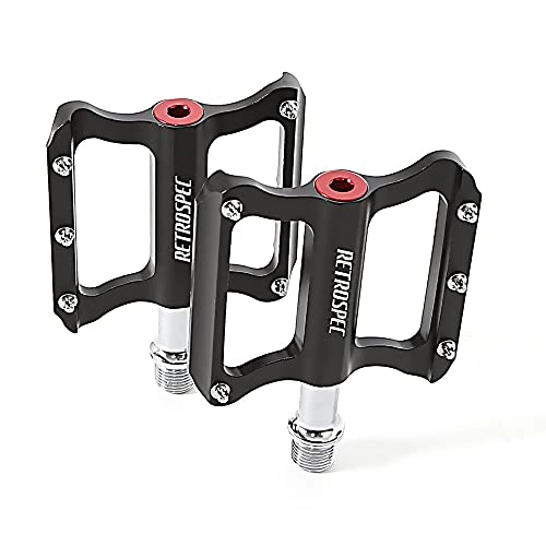 Mountain Bike Pedal : YZGSBBX Mountain bike pedal for riding ultralight aviation aluminum alloy 3 bearing MTB BMX pedal Pedals (Color : Black)