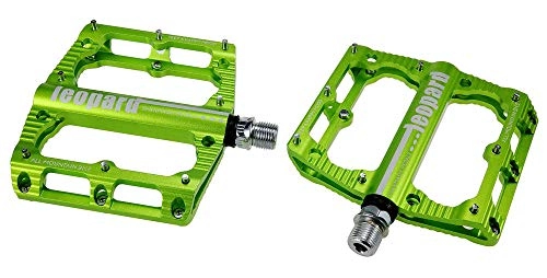 Mountain Bike Pedal : YZGSBBX Non slip bicycle pedals Flat mountain bike pedals CNC aluminum alloy road bike pedals Pedals (Color : Green)