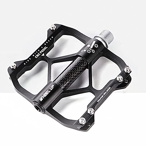 Mountain Bike Pedal : YZGSBBX Ultra light aluminum alloy mountain bike pedal CNC 3 bearing BMX non slip bicycle pedal Pedals (Color : Black)